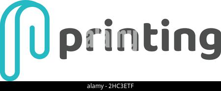 Modern initial P PRINTING form mold logo design Stock Vector