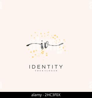 IV Handwriting logo vector art of initial signature, wedding, fashion, jewerly, boutique, floral and botanical with creative template for any company Stock Vector