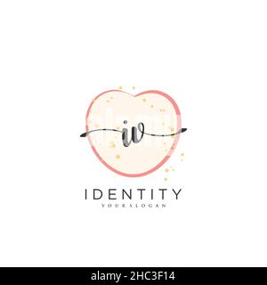 IV Handwriting logo vector art of initial signature, wedding, fashion, jewerly, boutique, floral and botanical with creative template for any company Stock Vector