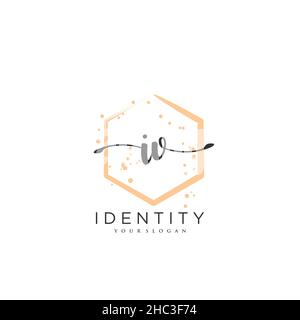 IV Handwriting logo vector art of initial signature, wedding, fashion, jewerly, boutique, floral and botanical with creative template for any company Stock Vector