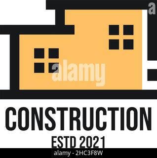 Modern design CONSTRUCTION home house logo design Stock Vector