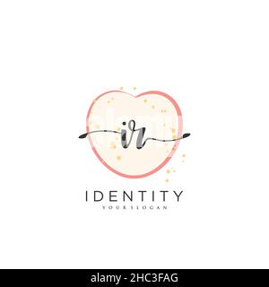 IR Handwriting logo vector art of initial signature, wedding, fashion, jewerly, boutique, floral and botanical with creative template for any company Stock Vector