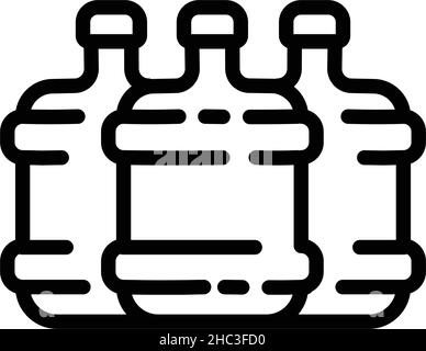 Plastic water bottles outline icon. Clean spring or purified water. Vector illustration simple design style for web, mobile and infographics isolated Stock Vector