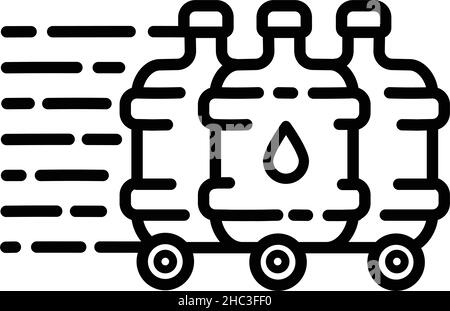 Plastic water bottle outline icon. Clean spring or purified water. Vector illustration simple design style for web, mobile and infographics isolated o Stock Vector