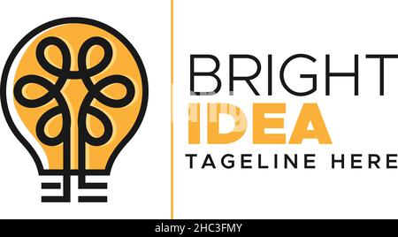 Modern design BRIGHT IDEA brain smart logo design Stock Vector
