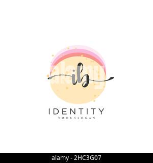 IB Handwriting logo vector art of initial signature, wedding, fashion, jewerly, boutique, floral and botanical with creative template for any company Stock Vector