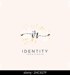IR Handwriting logo vector art of initial signature, wedding, fashion, jewerly, boutique, floral and botanical with creative template for any company Stock Vector