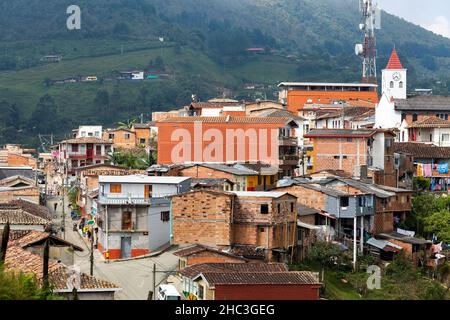 Angelopolis, Antioquia / Colombia - December 22, 2021. Angelopolis, its name means 'City of Angels' and it is located just 48 km from Medellín. Stock Photo