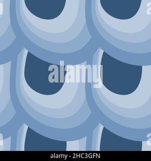 Illustration A seamless pattern on a square background - the scales of a fish, mermaid or dragon. Design element for interior items. Wallpapers, textiles, packaging, background for a website, mobile application or blog. fairy tales, texture, volume Stock Vector