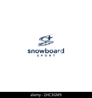 Modern design SNOW BOARD sport life logo design Stock Vector