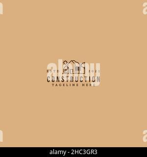Modern design CONSTRUCTION home house logo design Stock Vector