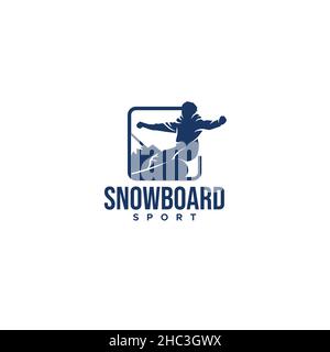 Modern design SNOW BOARD sport life logo design Stock Vector