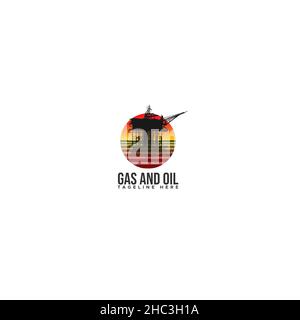 Modern colorful GAS AND OIL earth logo design Stock Vector