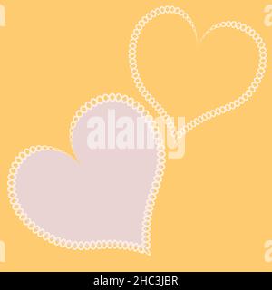Illustration - Seamless pattern on a square background - hearts made of fabric, patchwork sewing. Design element of books, notebooks, postcards, interior items. Wallpapers, textiles, packaging, background for a website, mobile application or blog. love, valentine, lovers, holiday, textiles, patchwork, patchwork Stock Vector