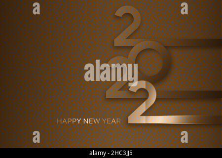 Happy new year 2022 banner. African Safari style, leopard texture Modern template. Design of a new logo 2022. Brown background. Elements for calendar, Stock Vector
