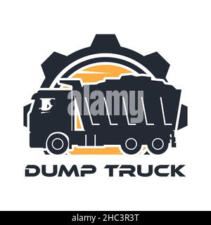 heavy machinery icon with shadows of operator driving a truck Stock Vector