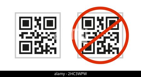 Vector illustration of a set QR code. Vector icons of QR code. Protest. Stop QR code. Stock Vector