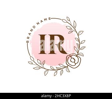 IR feminine logo. Usable for Nature, Salon, Spa, Cosmetic and Beauty Logos. Flat Vector Logo Design Template Element. Stock Vector