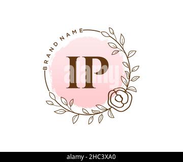 IP feminine logo. Usable for Nature, Salon, Spa, Cosmetic and Beauty Logos. Flat Vector Logo Design Template Element. Stock Vector