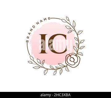 IC feminine logo. Usable for Nature, Salon, Spa, Cosmetic and Beauty Logos. Flat Vector Logo Design Template Element. Stock Vector