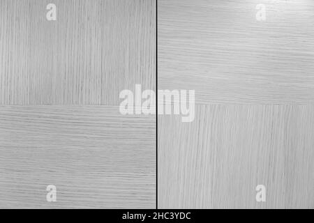 Gray wooden flooring or wall, front view. Abstract high resolution full frame textured background in black and white. Stock Photo