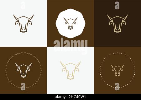 Minimal line versatile animal circle badge design Stock Vector