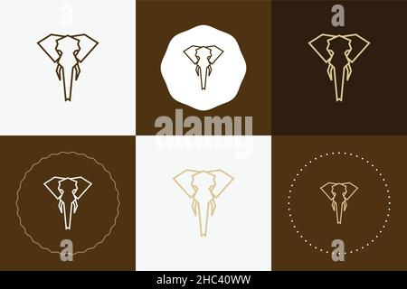 Minimal line versatile animal circle badge design Stock Vector