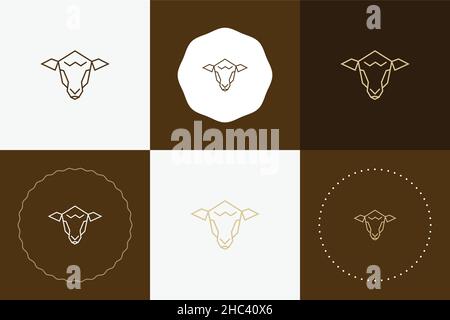 Minimal line versatile animal circle badge design Stock Vector