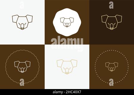 Minimal line versatile animal circle badge design Stock Vector