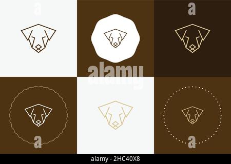 Minimal line versatile animal circle badge design Stock Vector