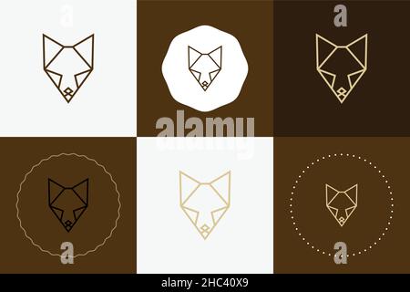 Minimal line versatile animal circle badge design Stock Vector