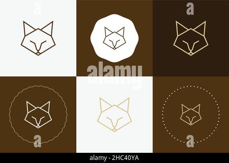 Minimal line versatile animal circle badge design Stock Vector
