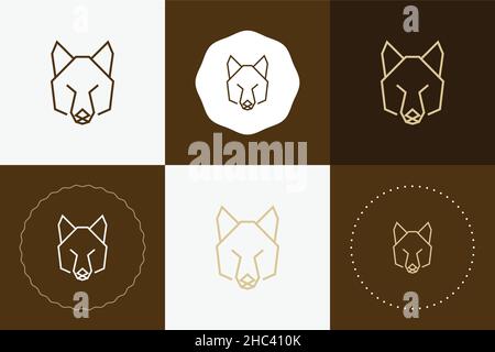Minimal line versatile animal circle badge design Stock Vector