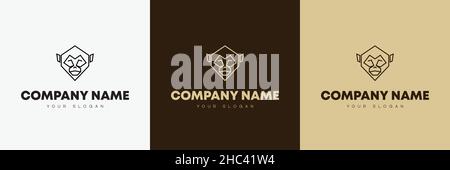 Minimal line versatile animal logo template design Stock Vector