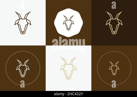 Minimal line versatile animal circle badge design Stock Vector