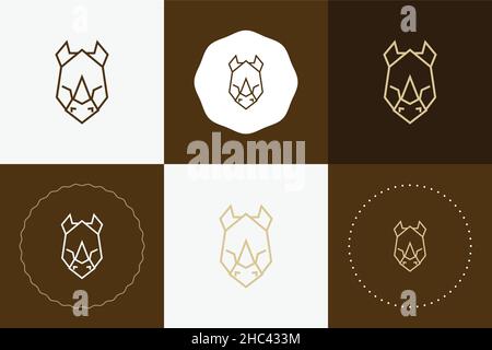 Minimal line versatile animal circle badge design Stock Vector