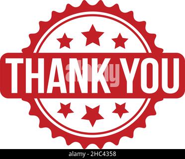 Thank You Rubber Stamp. Red Thank You Rubber Grunge Stamp Seal