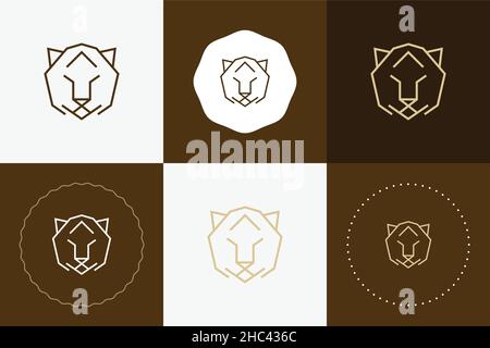 Minimal line versatile animal circle badge design Stock Vector