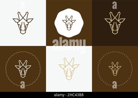 Minimal line versatile animal circle badge design Stock Vector