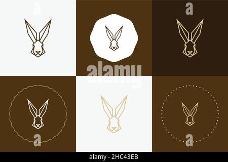 Minimal line versatile animal circle badge design Stock Vector