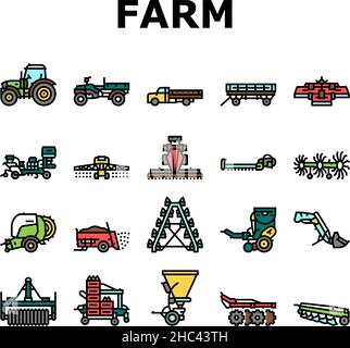 manure spreader farm machine color icon vector illustration Stock ...