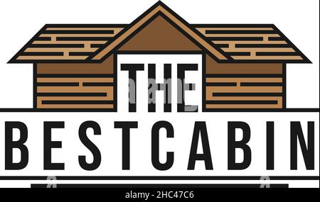 Modern colorful THE BEST CABIN house logo design Stock Vector