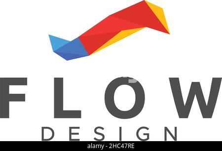 Modern colorful FLOW DESIGN stream logo design Stock Vector