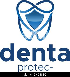 Modern design DENTAL PROTECTION health logo design Stock Vector
