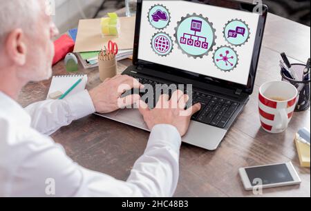 Mooc concept shown on a laptop screen Stock Photo