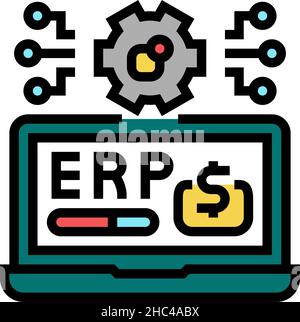 manufacturing erp processing color icon vector illustration Stock ...