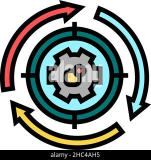 accounting working process erp color icon vector illustration Stock ...