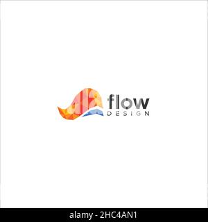 Modern colorful FLOW DESIGN stream logo design Stock Vector