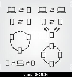 Networks, Connections: Social, Internet, Cloud Computing Icons Stock Vector