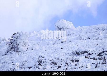 Snowy landscapes from the interior of Granada - Spain Stock Photo